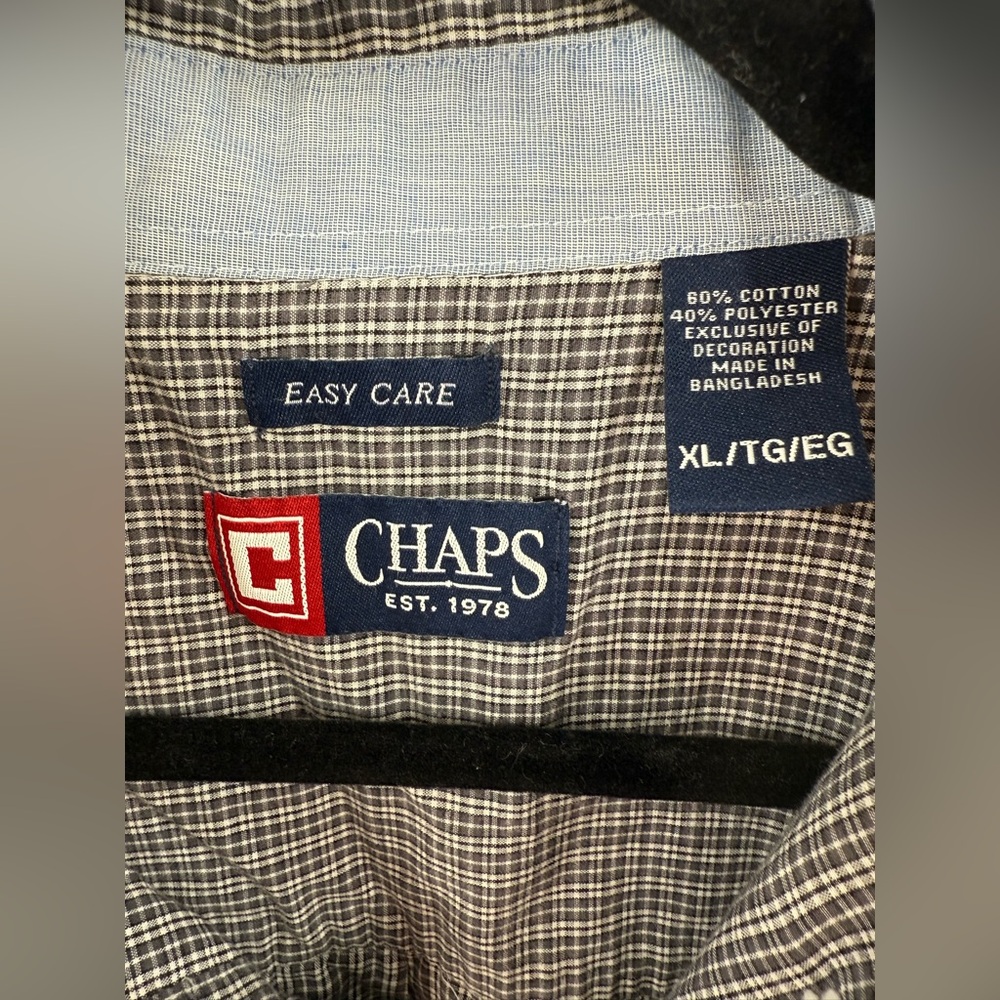 EUC Chaps Easy Care Plaid Easy Care Shirt - Picture 6 of 6